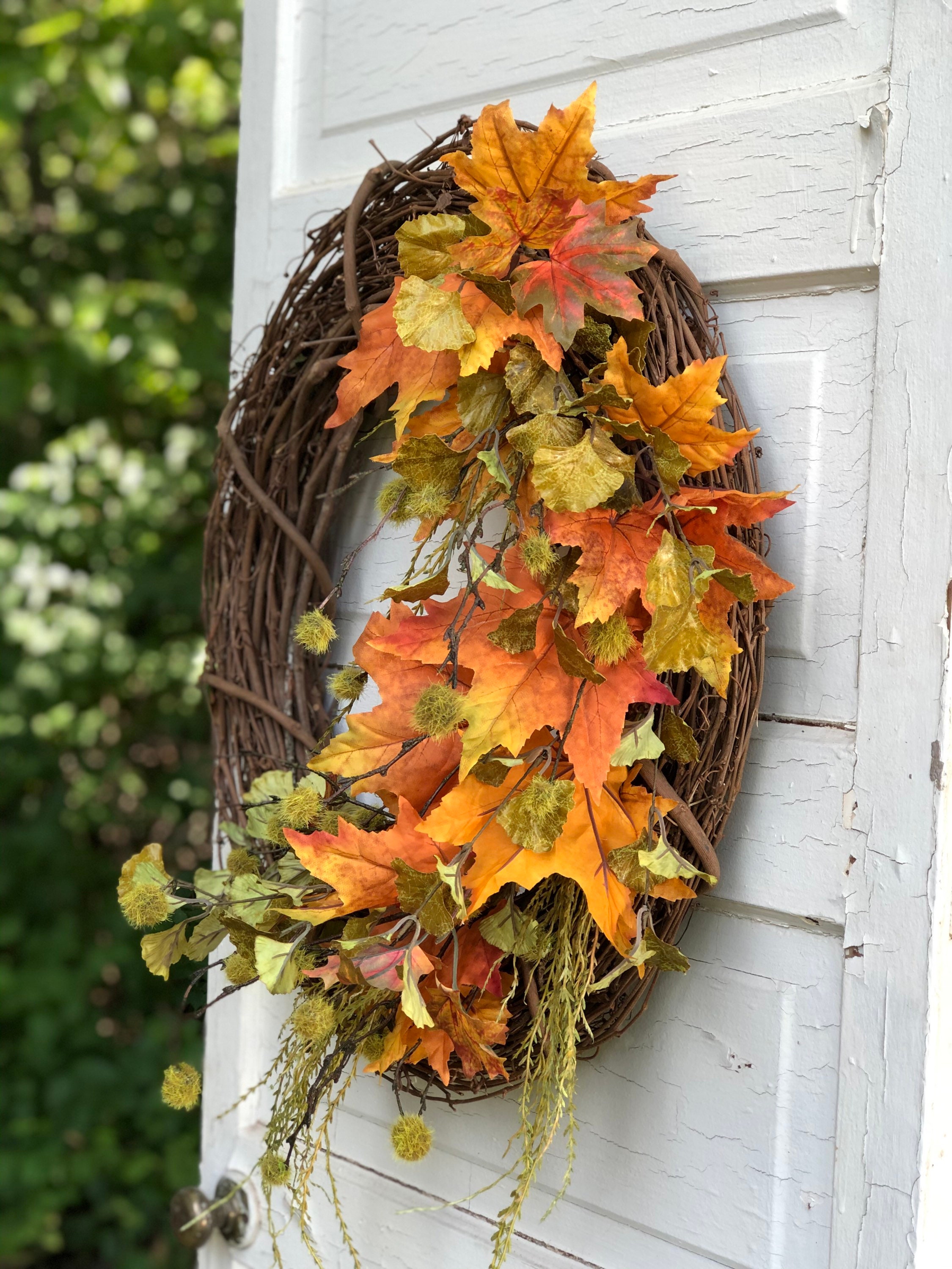 BEAUTYBIGBANG Fall Wreath for Front Door 38cm/15 Inch Autumn