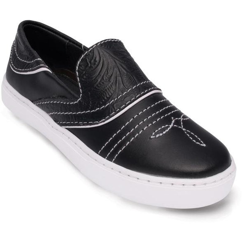 Women's Western Leather Slip On Shoes Zapato Ranchero de Etsy