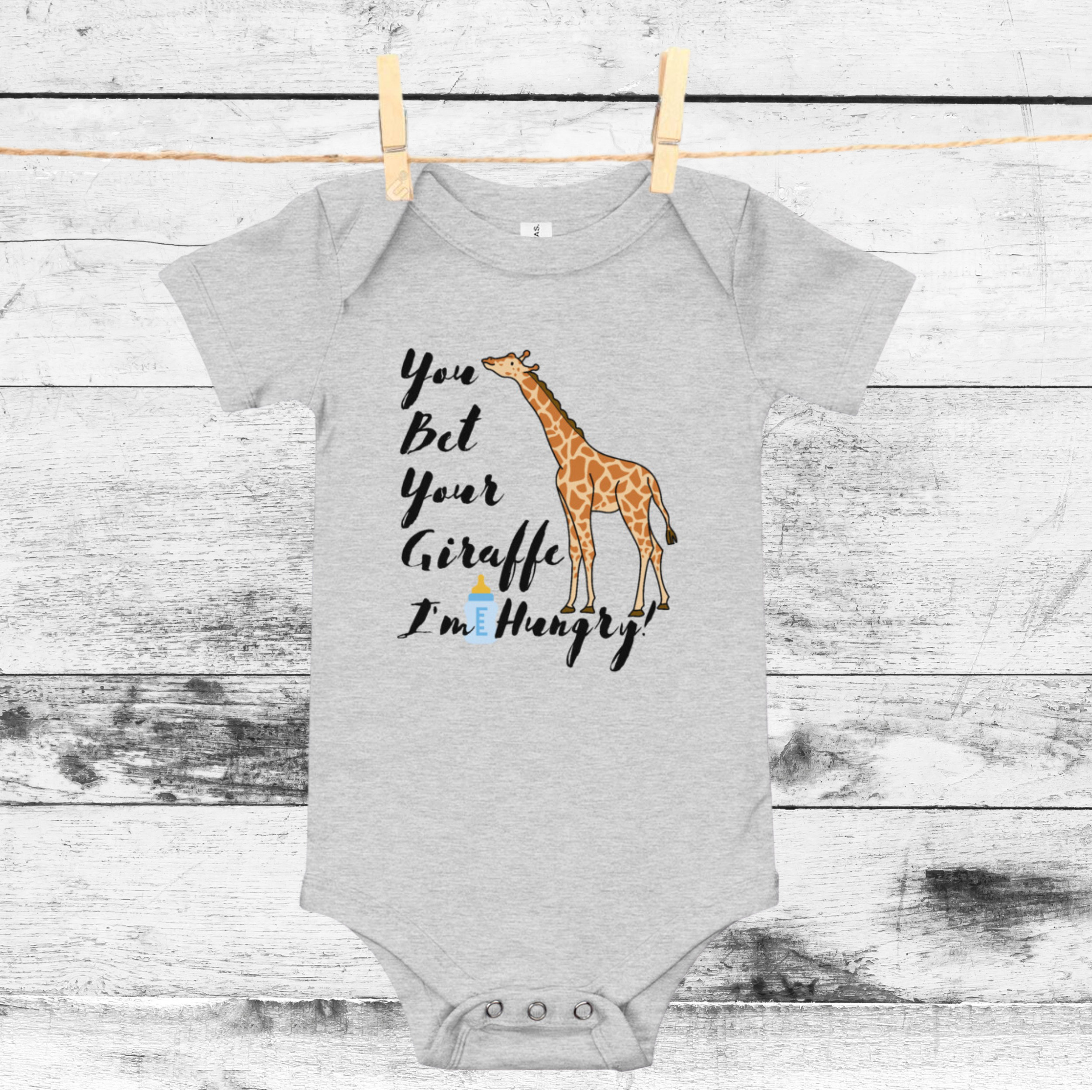 Funny Giraffe Baby Onesie You Bet Giraffe I'm Hungry Etsy UK