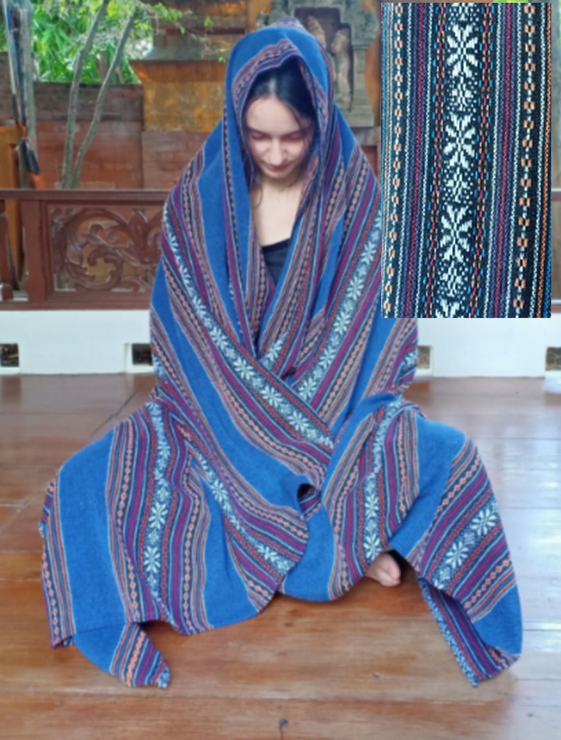 Yoga Blanket . Meditation Shawl Handmade Chevron Woven Cotton Etsy