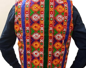 Kutch embroidered Unisex jacket sleeveless short koti Gujarati Gamthi Mirror Both Side Work jacket waistcoat