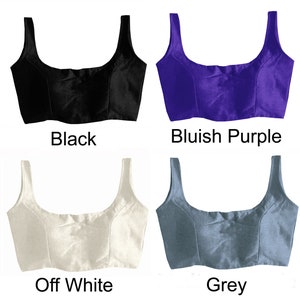 Readymade stitched saree blouse sleeveless silk blouse for Saree from back side openable with hook eye