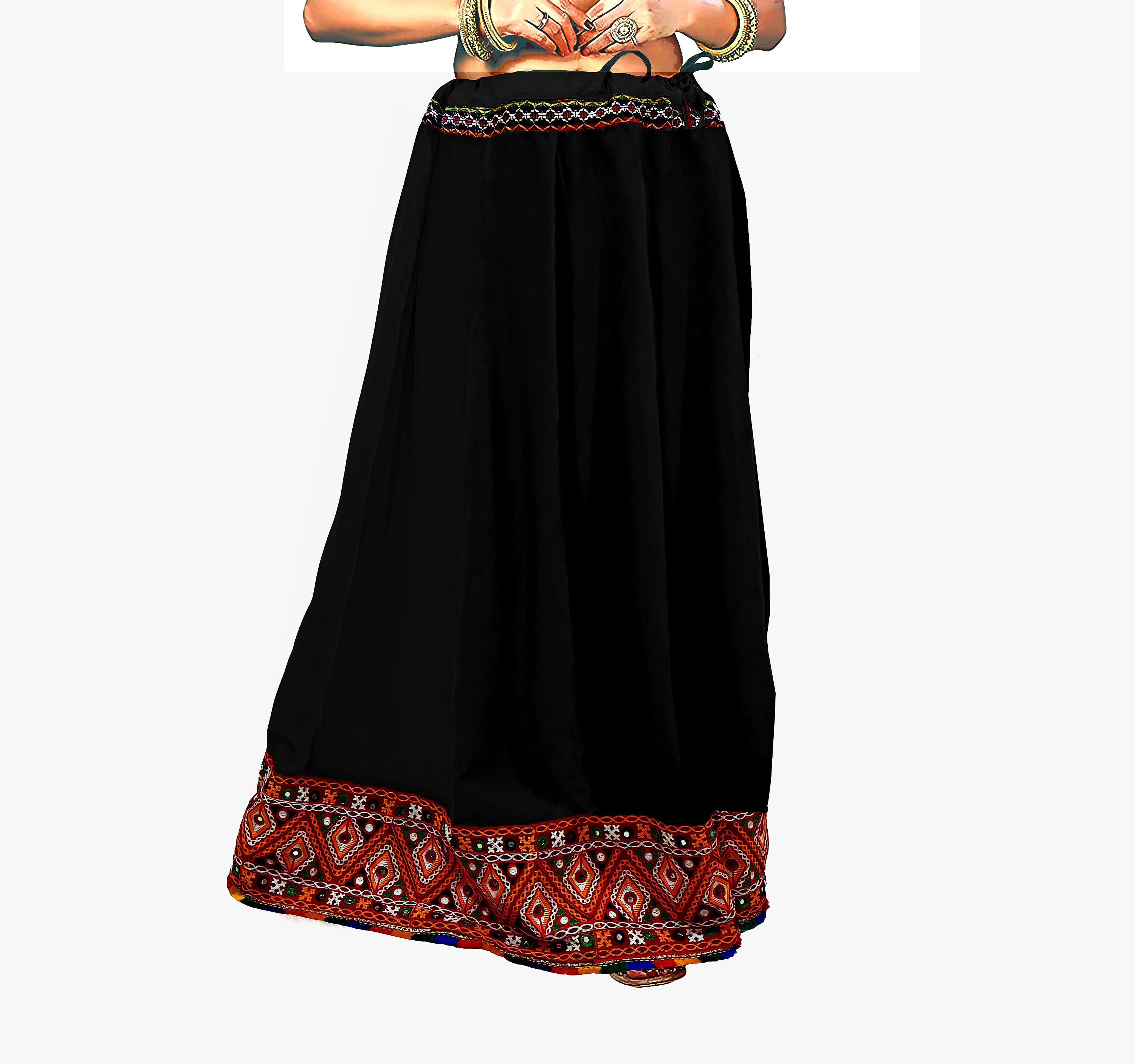 Women's Traditional Embroidred 16 Kali Hippie Skirt, Gyspy