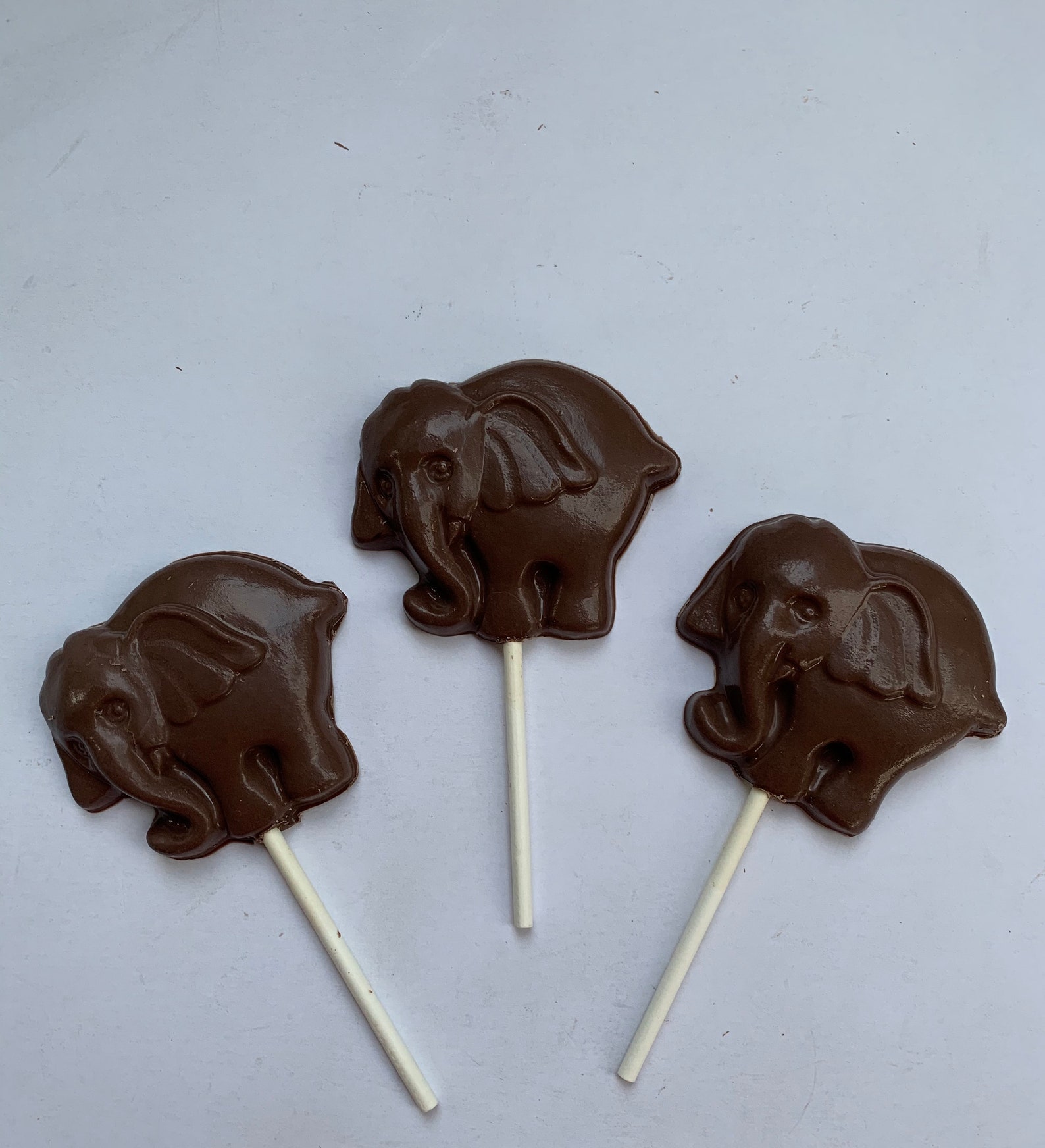 12 Chocolate Elephant Pops Chocolate Elephant Suckers Etsy
