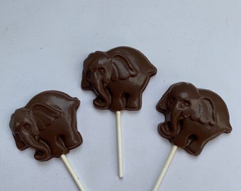 12 Chocolate Elephant pops chocolate Elephant suckers chocolate Elephant lollipop candy Elephant