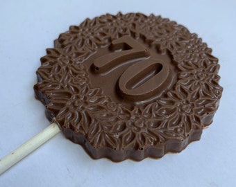 10 70th birthday chocolate pops chocolate 70th suckers chocolate 70 lollipop