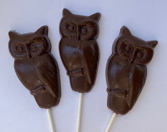 12 Chocolate Owl chocolate suckers chocolate owl candy