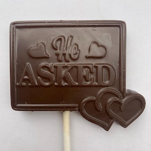 30 Engagement chocolate pops chocolate He asked She said yes suckers lollipop