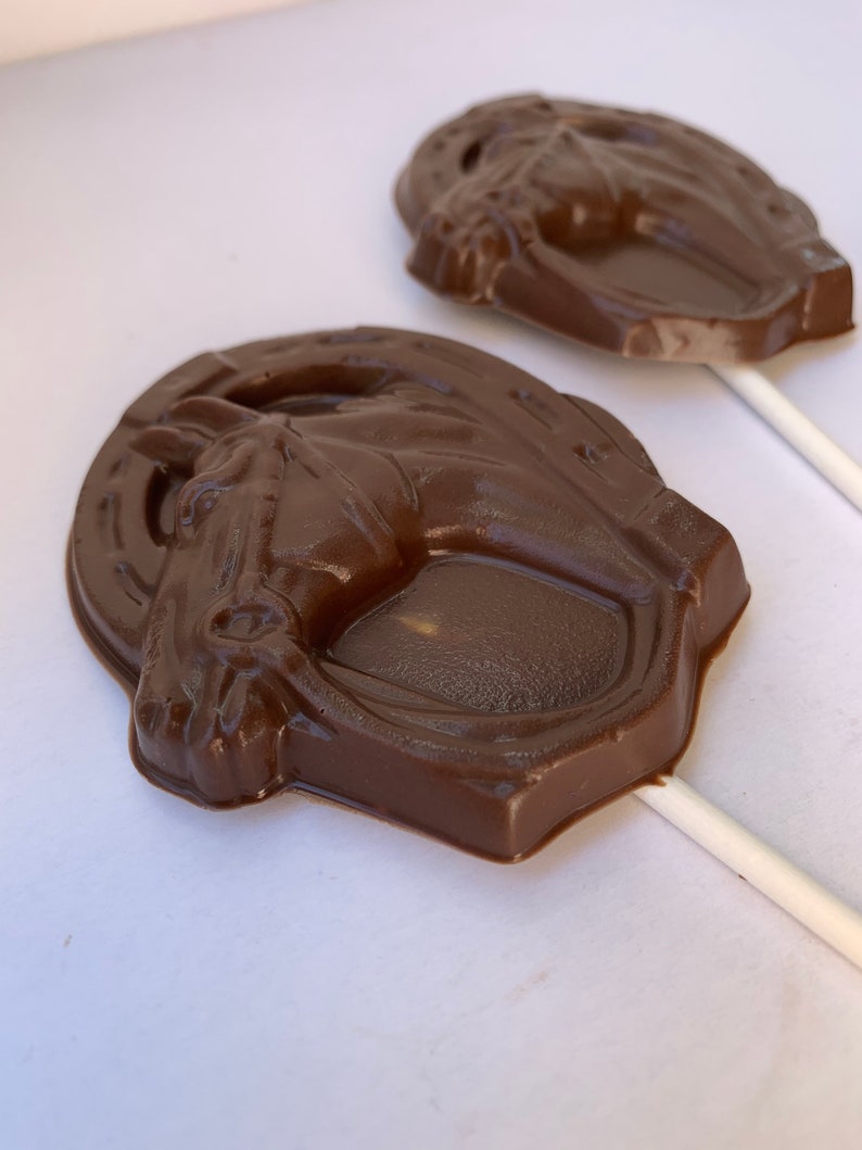 12 Chocolate Horse pops chocolate Horse suckers chocolate Horse shoe image 3