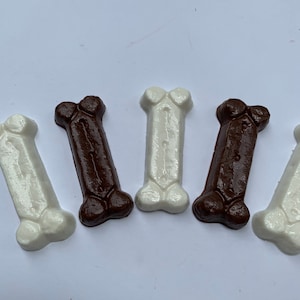20 dog bone chocolate cupcake topper puppy cupcake topper chocolate dog bone puppy candy chocolate dog bone pops