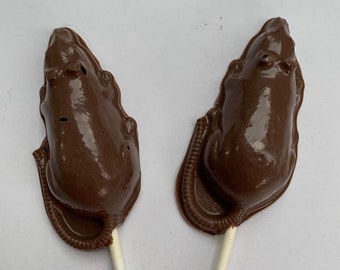 12 Chocolate Rat pops chocolate Rat suckers chocolate Rat lollipop candy Rat