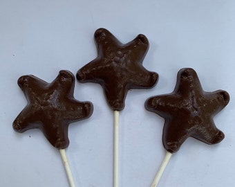 12 Chocolate Starfish chocolate suckers chocolate Starfish candy Starfish sucker