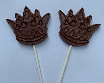 12 Chocolate Crown pops chocolate Crown suckers chocolate princess crown lollipop