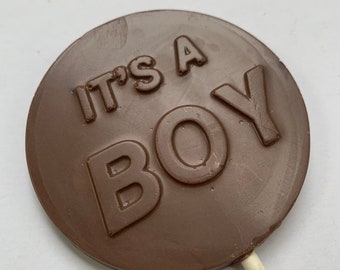 12 It's a BOY Chocolate pops chocolate It's a BOY suckers chocolate It's a BOY lollipop candy baby