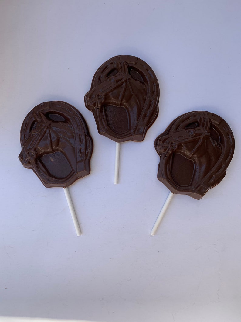 12 Chocolate Horse pops chocolate Horse suckers chocolate Horse shoe image 2