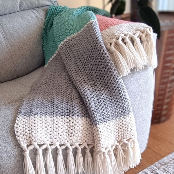 CROCHET PATTERN, Crochet Throw Pattern, Crochet Blanket Pattern, Summer Breeze Afghan, PDF