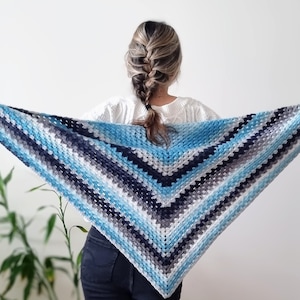 CROCHET PATTERN Crochet Triangle Shawl Pattern Aquamarine Joy Wrap Crochet Shawl PDF Download image 1