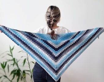 CROCHET PATTERN | Crochet Triangle Shawl Pattern | Aquamarine Joy Wrap Crochet Shawl | PDF Download