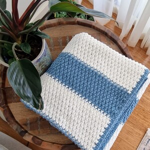 CROCHET PATTERN, Modern Crochet Blanket Pattern, Textured Crochet Blanket, Afghan Pattern, Blanket Crochet Pattern, Sea Breeze Throw PDF image 4