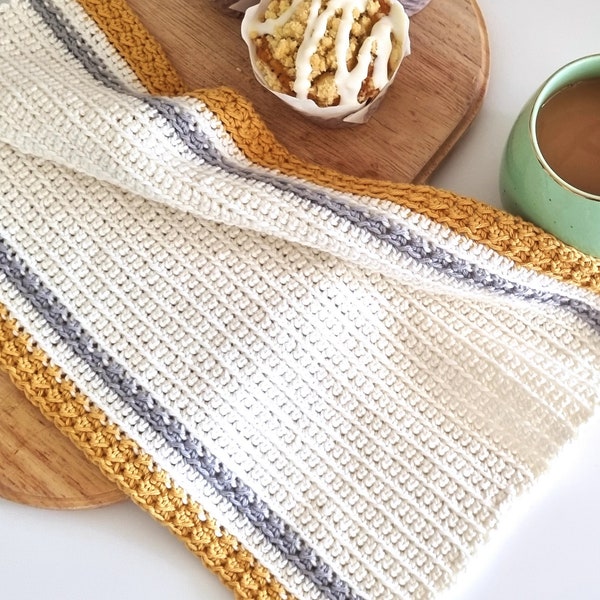 CROCHET PATTERN, Crochet Kitchen Towel, Textured Crochet Hand Towel, Dish Towel Pattern, PDF Download
