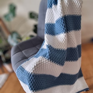 CROCHET PATTERN, Modern Crochet Blanket Pattern, Textured Crochet Blanket, Afghan Pattern, Blanket Crochet Pattern, Sea Breeze Throw PDF image 5