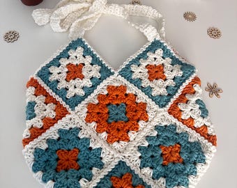 Patrón de bolso de crochet cuadrado de la abuela, bolso de verano costero (descarga en PDF)