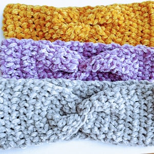 CROCHET PATTERN, Crochet Twisted Ear Warmer Pattern / Crochet Winter Headband, PDF Download image 1