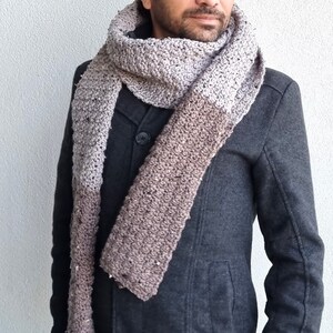 CROCHET PATTERN, Crochet Men's Scarf Pattern, Tweed Crochet Scarf, Men Scarf Crochet Pattern, Easy Crochet Pattern, PDF image 8