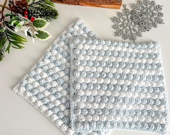 CROCHET PATTERN, Snowdrift Crochet Trivet, Textured Potholder, Festive Hot Pad, PDF Download