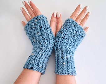 CROCHET PATTERN, Crochet Misty Fingerless Gloves, Wrist Warmers Pattern, Fingerless Mitts Pattern, PDF