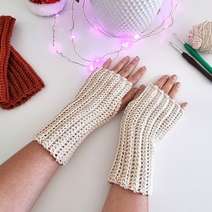 CROCHET PATTERN, Crochet Fingerless Gloves Pattern, Wrist Warmers Pattern, Fingerless Mitts Pattern, PDF image 4