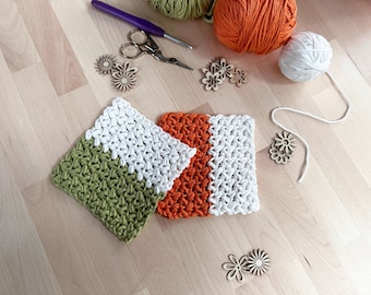 CROCHET PATTERN, Crochet Coasters Pattern, Crochet Mug Rug, PDF
