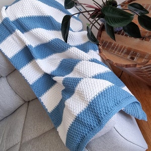 CROCHET PATTERN, Modern Crochet Blanket Pattern, Textured Crochet Blanket, Afghan Pattern, Blanket Crochet Pattern, Sea Breeze Throw PDF image 6