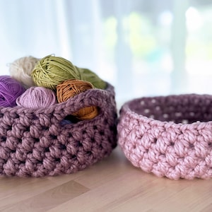 CROCHET PATTERN, Cozy Crochet Baskets, Two Sizes, Crochet Home Decor, PDF Download