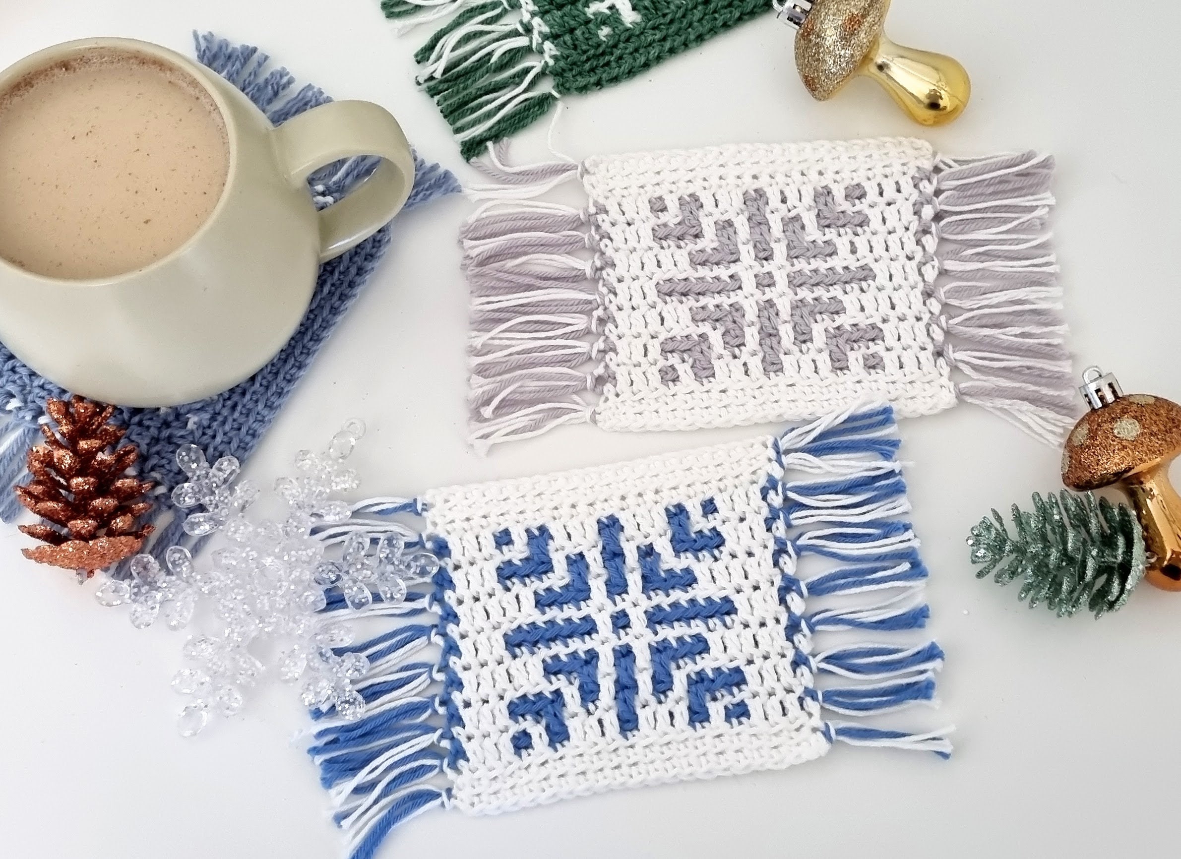 40 Crochet Techniques Patterns with Tunisian Scarves, Doilies, and Filet Designs 24 Crochet Pattern Mosaic Coaster