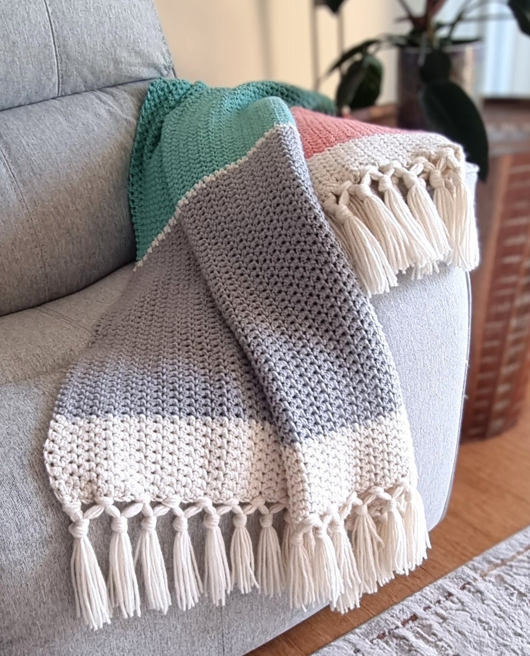 CROCHET PATTERN, Crochet Throw Pattern, Crochet Blanket Pattern, Summer Breeze Afghan, PDF