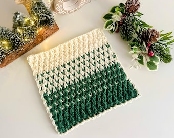 CROCHET PATTERN, Trivet, Winter Spruce Crochet Hot Pad, Christmas Crochet Pattern, PDF Download