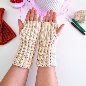 CROCHET PATTERN, Crochet Fingerless Gloves Pattern, Wrist Warmers Pattern, Fingerless Mitts Pattern, PDF image 5