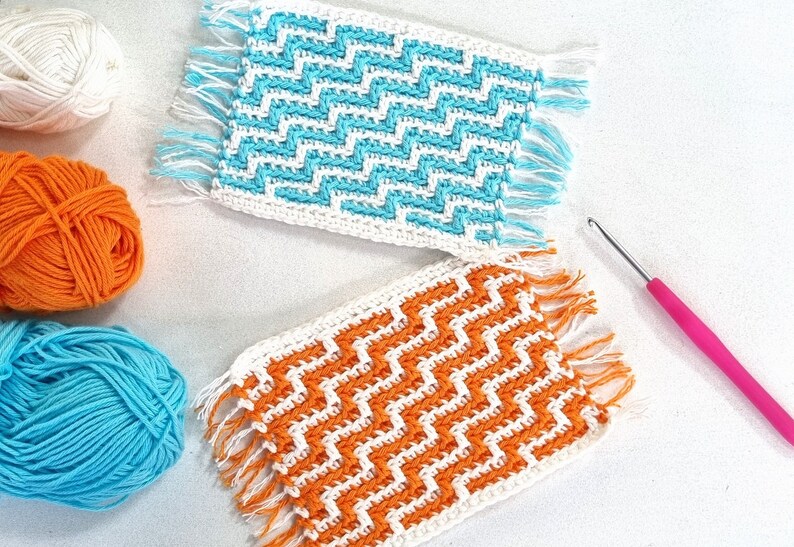 Crochet Pattern Bundle, Mosaic Coaster, Snowflake Crochet Coaster Pattern, Winter Crochet Coasters, Christmas Tree Mug Rug, PDF Download image 6