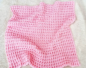 Patrón de manta de bebé a crochet, crochet doble waffle, manta reversible para bebé, descarga en PDF