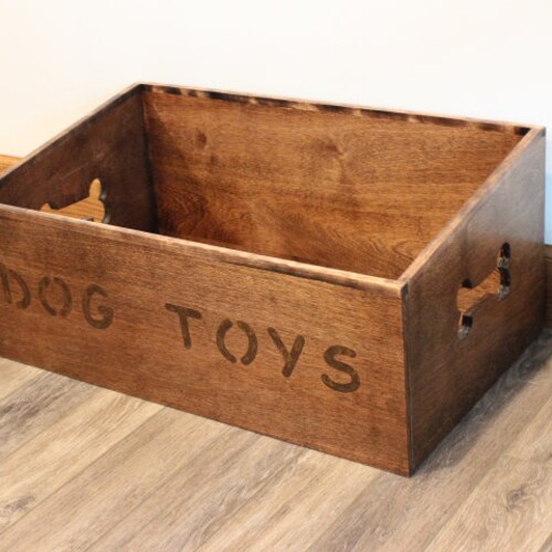 Large Wooden Dog Toy Box Dog Box Dog Toy Crate Pet Toy Etsy