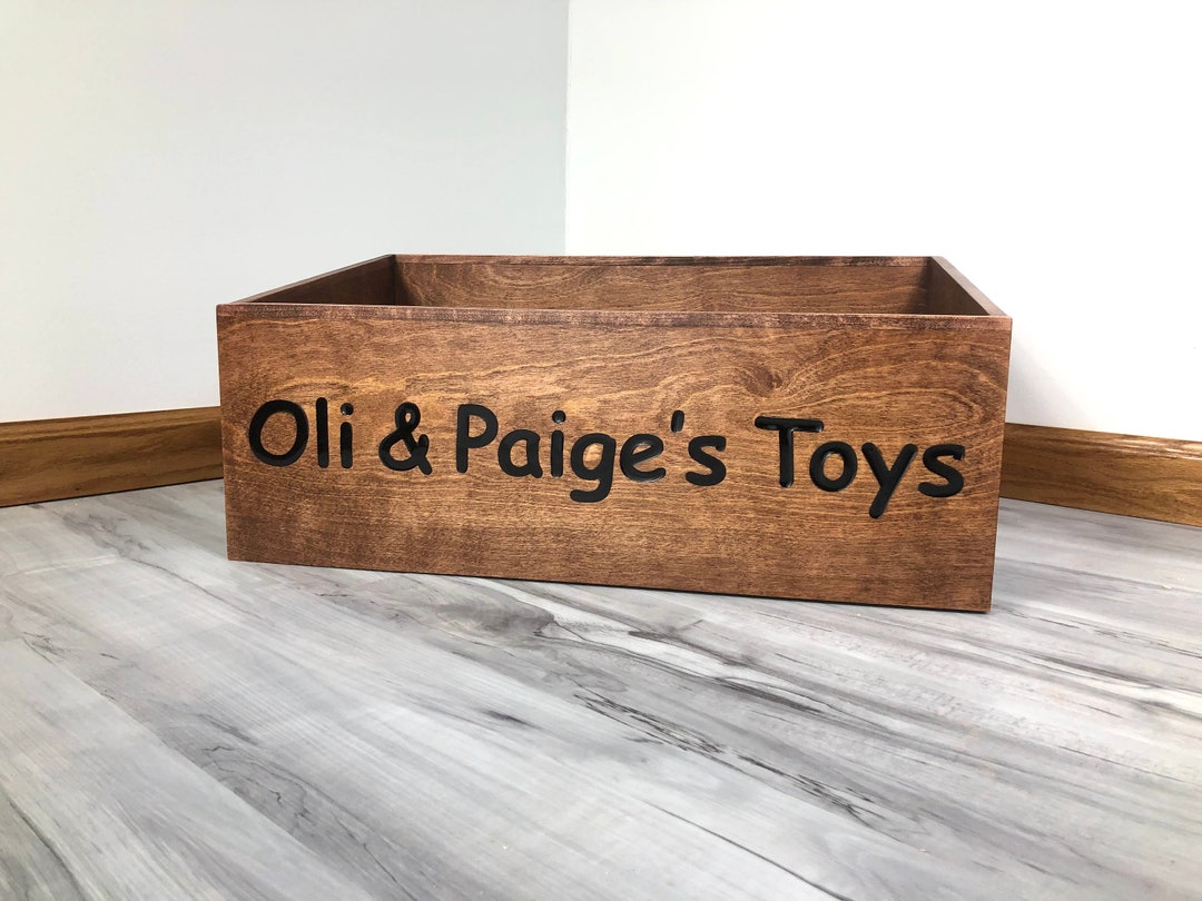 Custom Wooden Dog Toy Box Large Pet Accessory & Toy Storage Engraved