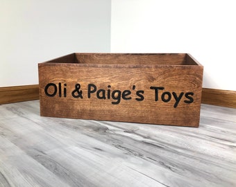 Custom Wooden Dog Toy Box - Large | Pet Accessory & Toy Storage | Engraved Bin