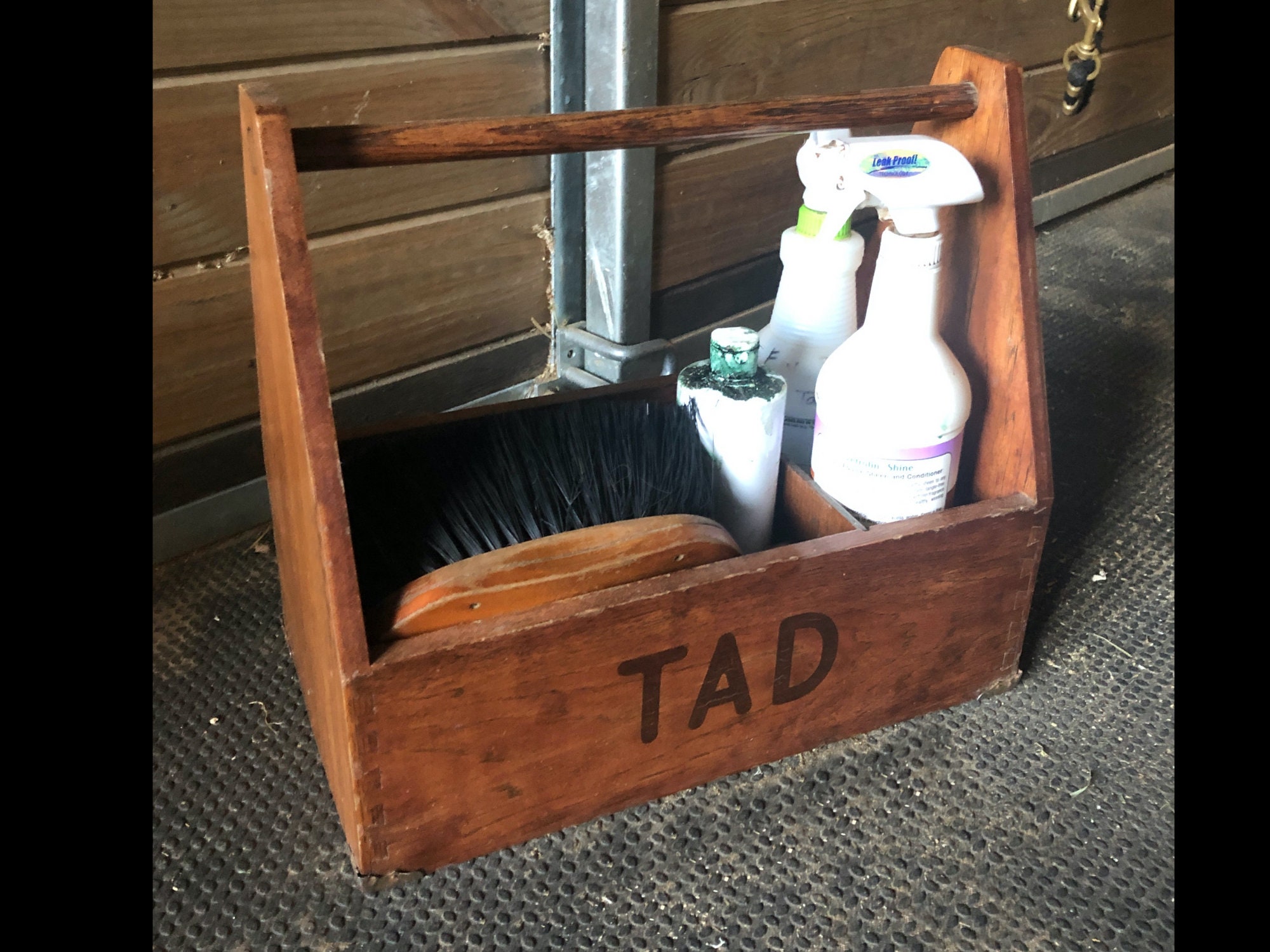 Personalized Wood Grooming Tote Custom Brush Box Horse Etsy