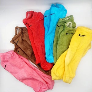 Nike Customised Tie-Dye No-Show Socks.