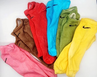 Nike Customised Tie-Dye No-Show Socks.