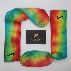 Nike Customised 'One Love' Tie-Dye Socks.