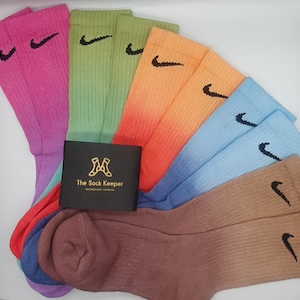 Nike Customised Tie-Dye Socks. Two Colours Blended. One Pair Per Pack.