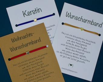 Wunscharmband | Herz | Goldfarben | Karte mit Namen personalisierbar