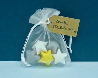 5 "Gute Besserung"-Sterne | Handgefertigtes kleines Geschenk